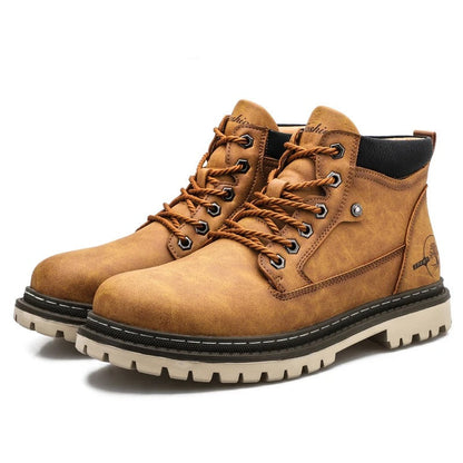Men's Ankle Boots Durable Outsole Comfortable Hiking Brown
