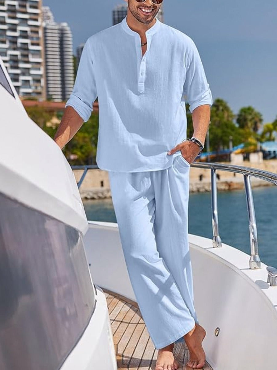 Men's 2 Piece Summer Suit Set - VibreMode