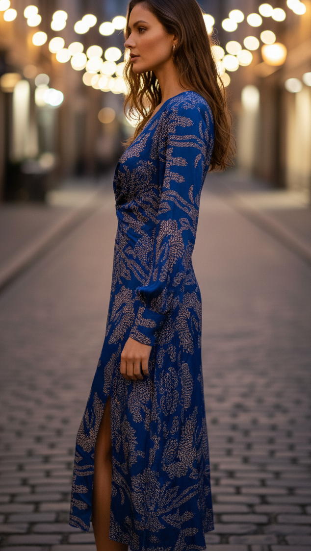 Casual Floral Knee-Length Day Dress