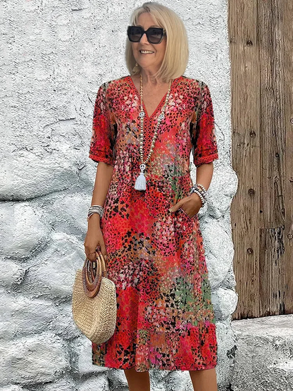 Vibrant Casual Knee Length Dress - VibreMode