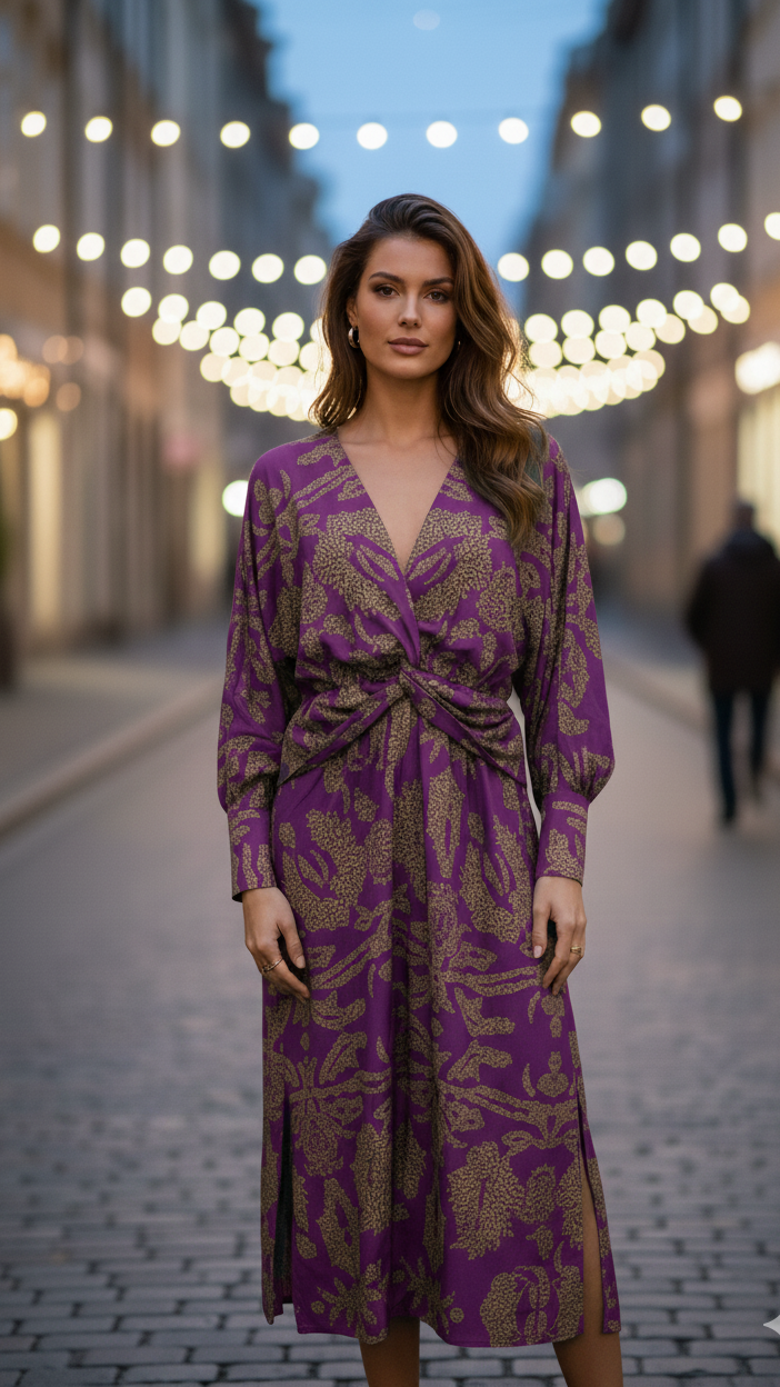 Casual Floral Knee-Length Day Dress