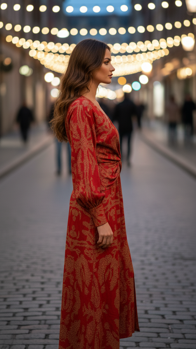 Casual Floral Knee-Length Day Dress