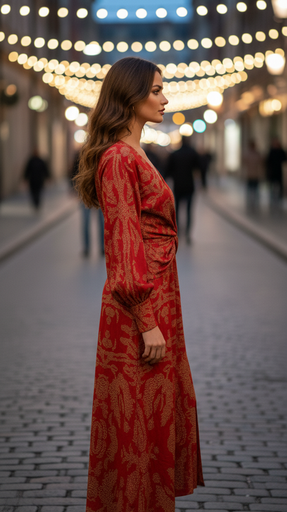 Casual Floral Knee-Length Day Dress