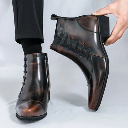 Men's Leather Chelsea Boots Polished Black