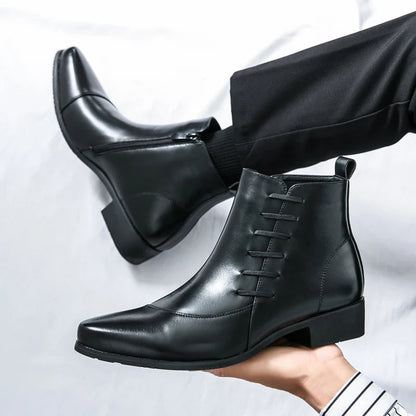Men's Leather Chelsea Boots Polished Black