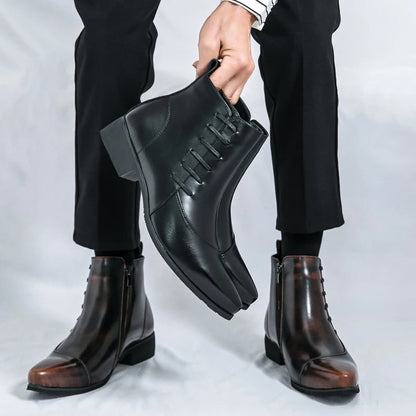 Men's Leather Chelsea Boots Polished Black