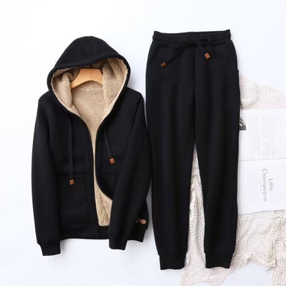 Women's Zip-Up Hoodie Loungewear Set - VibreMode