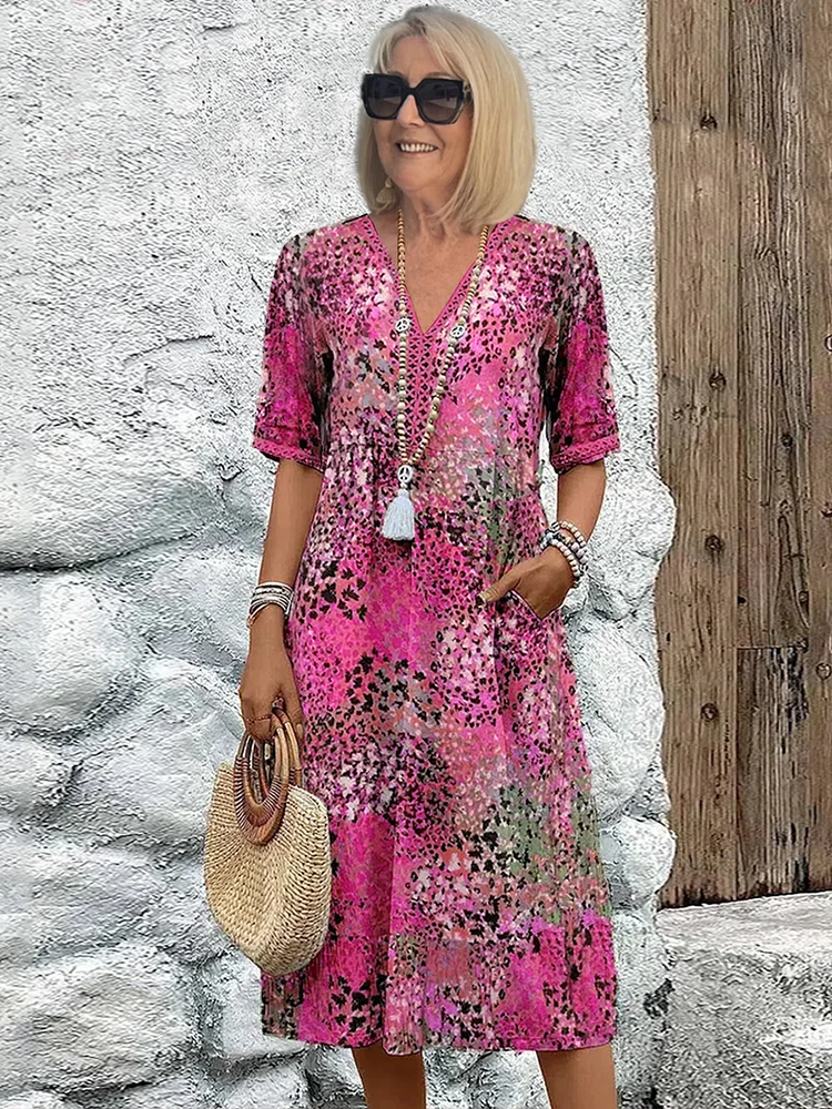 Vibrant Casual Knee Length Dress