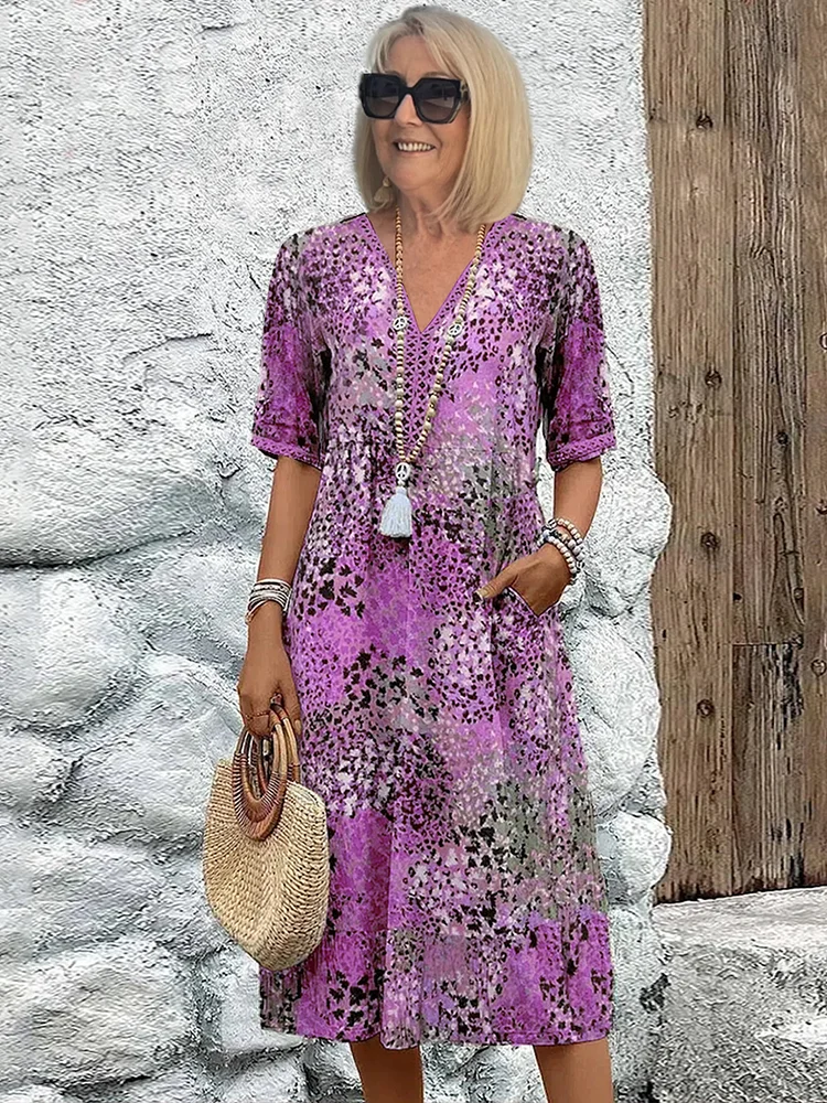 Vibrant Casual Knee Length Dress
