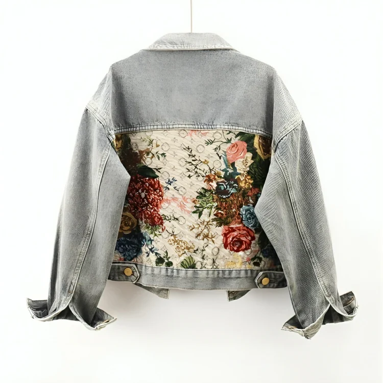 Women's Floral Denim Jacket