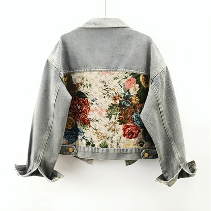Women's Floral Denim Jacket