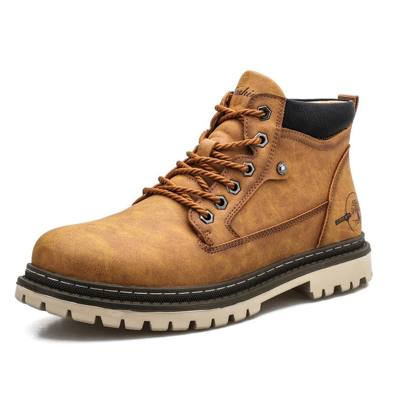 Men's Ankle Boots Durable Outsole Comfortable Hiking Brown - VibreMode