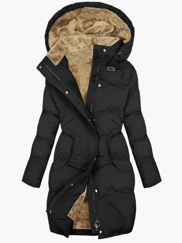 Ladies' Insulated Hooded Down Winter Parka Coat - VibreMode