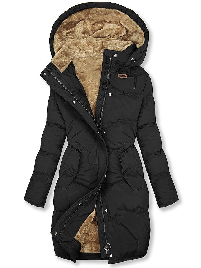 Warm Women's Fleece Lined Parka Coat