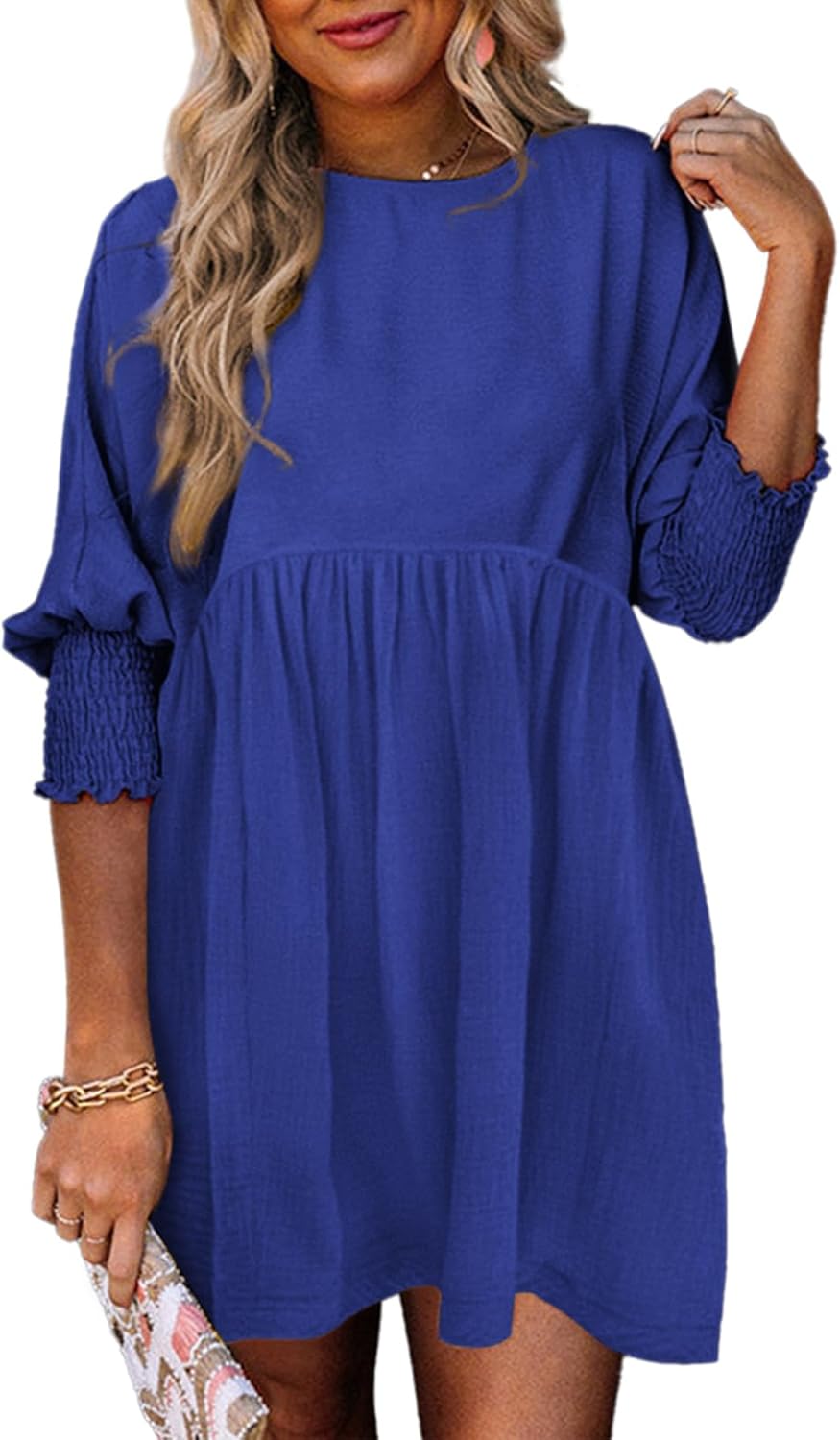 Women's Summer Dress Loose Fit Round Neckline
