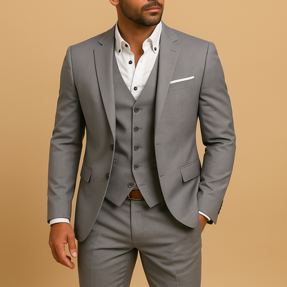 Men's Slim Fit Three Piece Suit Blazer Pants - VibreMode