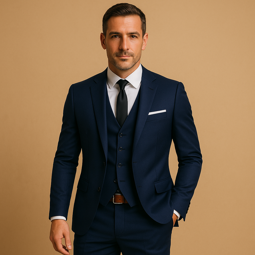 Men's Slim Fit Three Piece Suit Blazer Pants