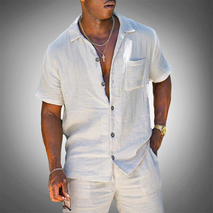 Men's Linen Two Piece Suit - VibreMode