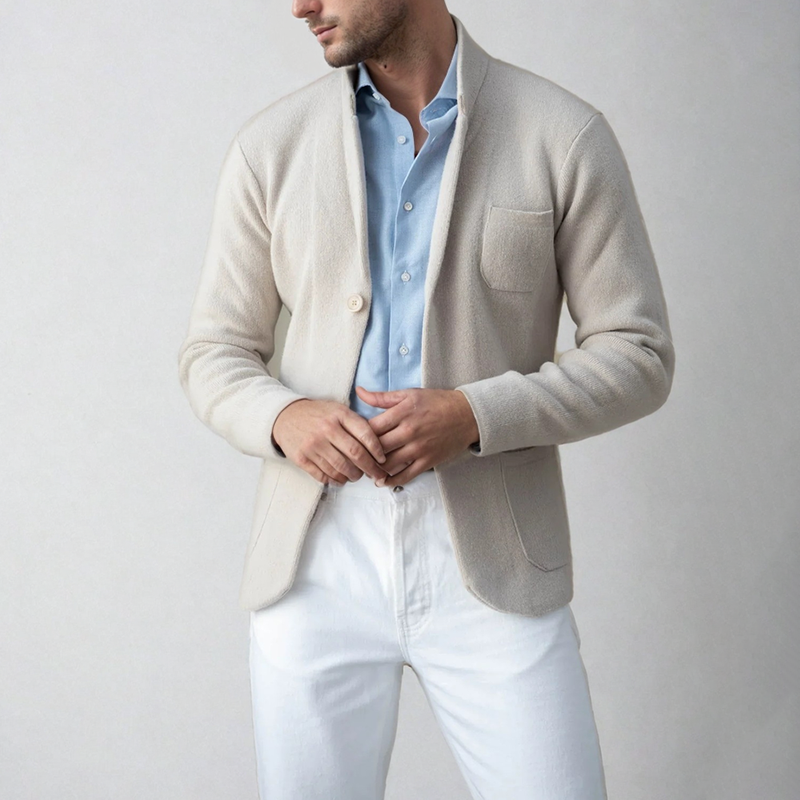 Classic Men's Cozy Crew Neck Cardigan - VibreMode