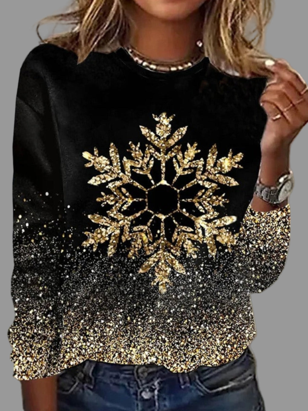 Warm Snowflake Pattern Women's Winter Sweater - VibreMode