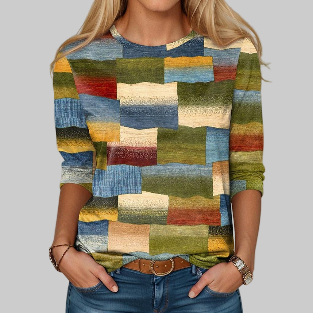 Multicolor Crew Neck T Shirt Loose Fit - VibreMode
