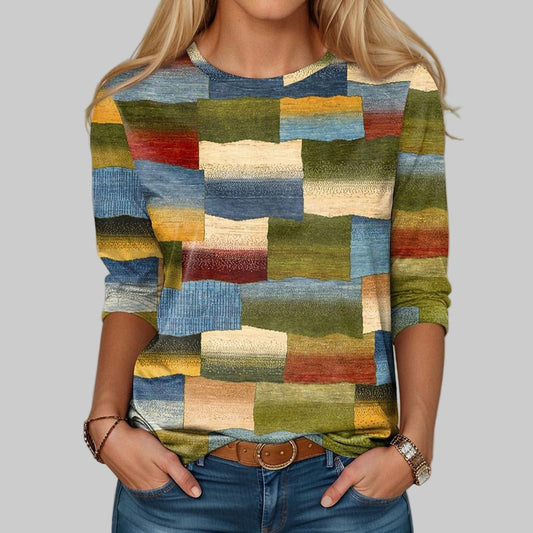 Multicolor Crew Neck T Shirt Loose Fit - VibreMode