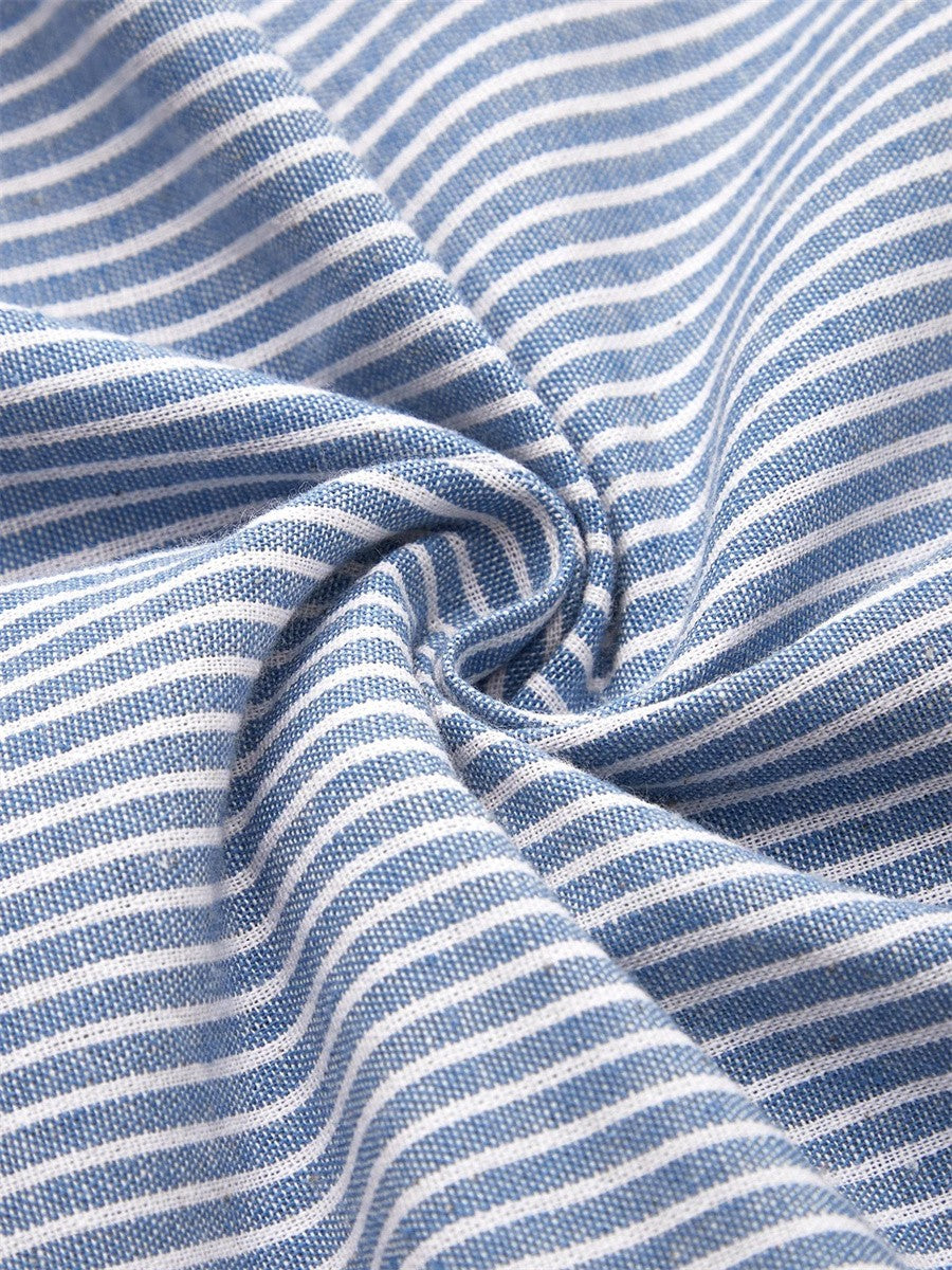 Casual Button Front Stripe Dress