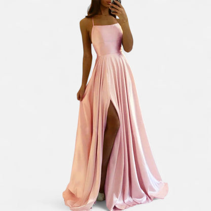 Elegant Satin Split Maxi Dress for Women
