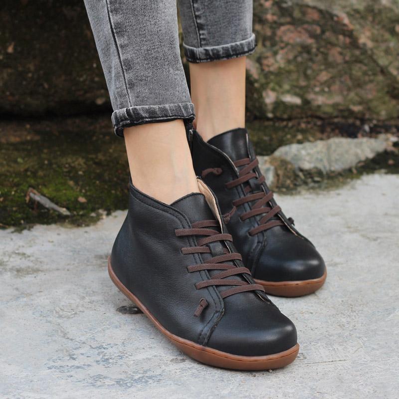 Women's Flat Boots Side Zipper