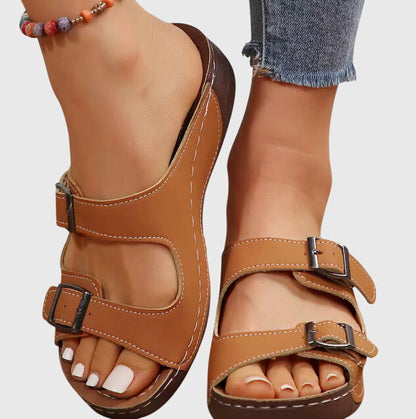 Comfortable Beige Summer Sandals - VibreMode