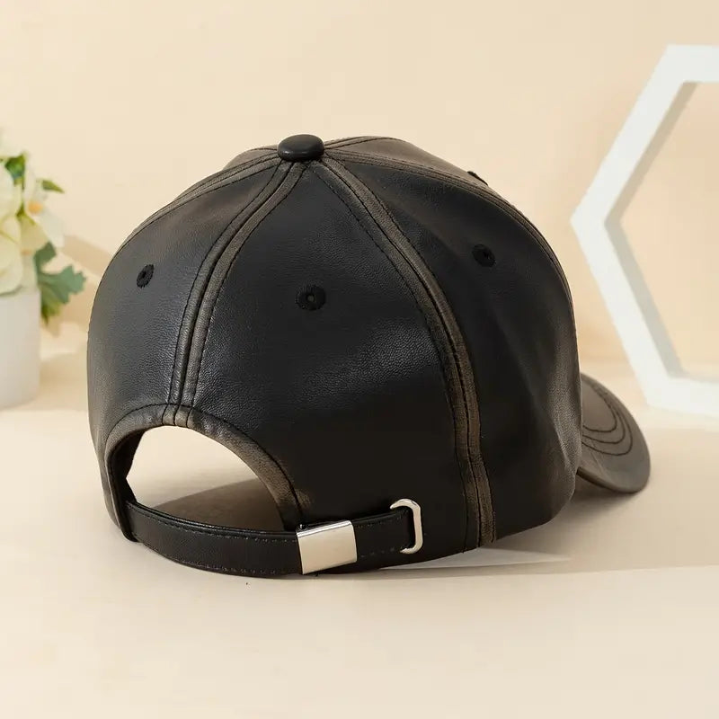 Classic Brown Leather Cap