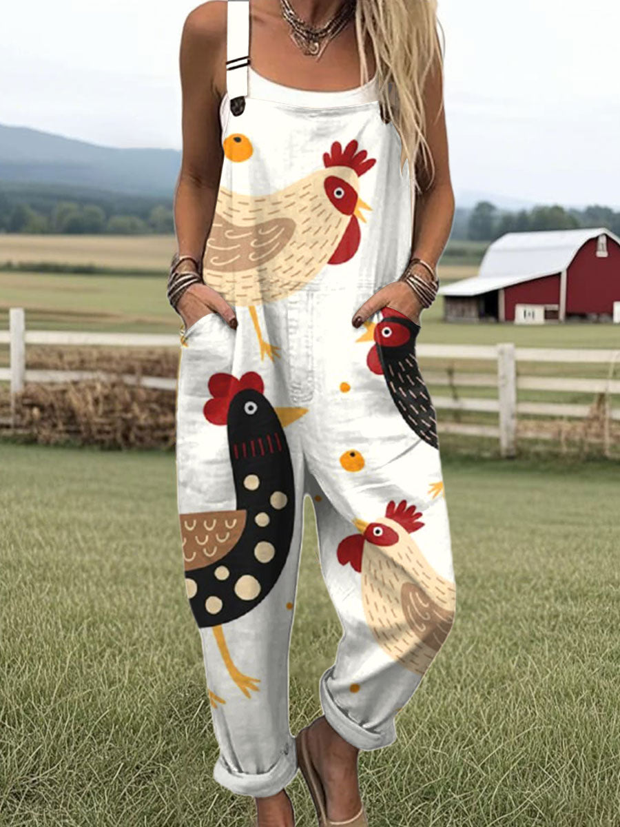 Women's Printed Jumpsuit Colorful Playful Design - VibreMode