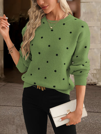 Women's Polka Dot Sweater Casual Knit