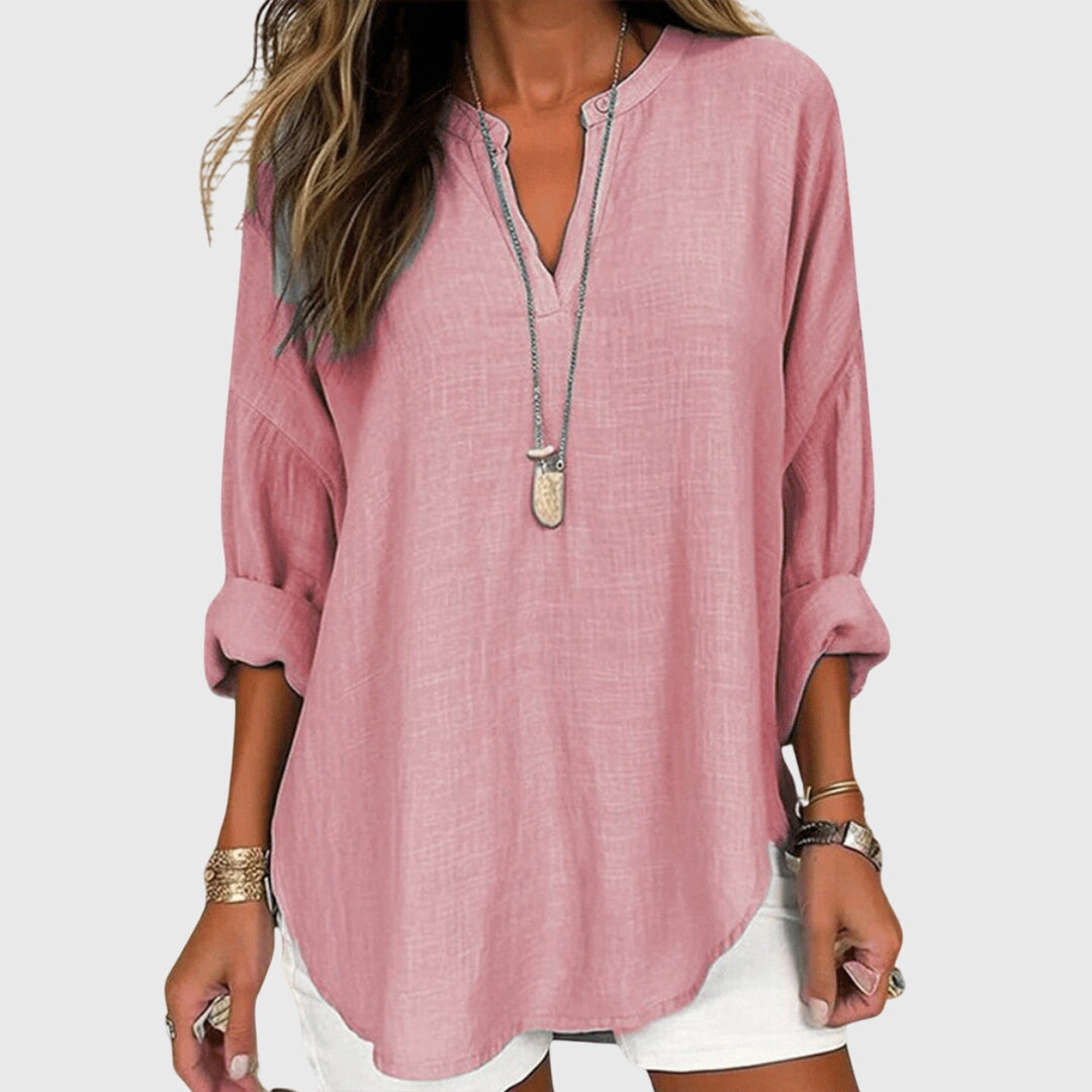 Relaxed Fit Women's Long Sleeve Everyday Shirt
