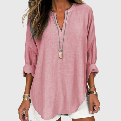 Relaxed Fit Women's Long Sleeve Everyday Shirt