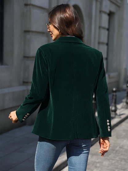 Velvet Blazer Gold Buttons Modern Fit