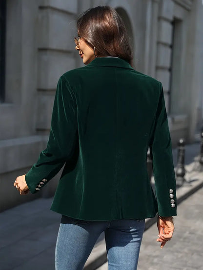 Women's Single Button Blazer Notched Lapel