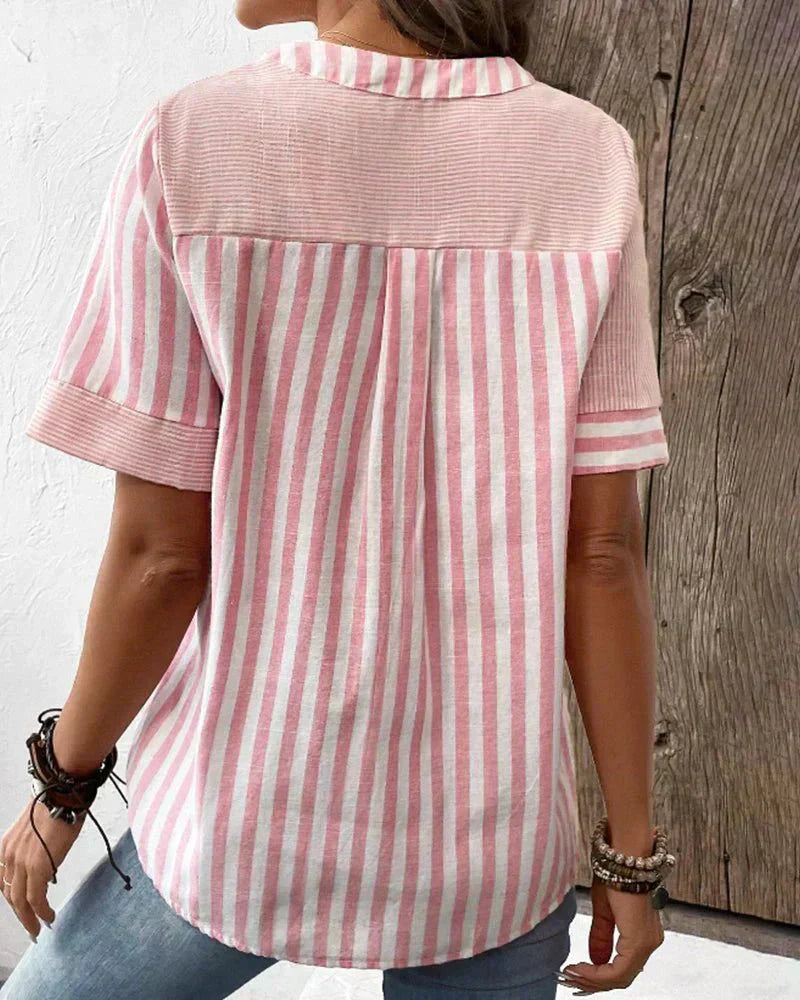 Women's Patchwork Stripe Blouse