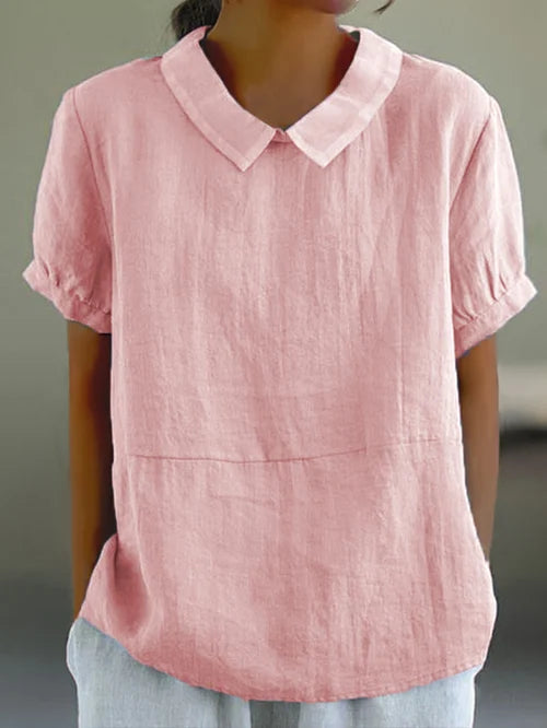 Women's Cotton Linen Blouse Natural Beige