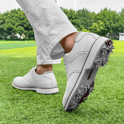 Classic Golf Shoes Leather Brown