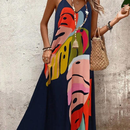 Colorful Floral Long Maxi Dress for Women