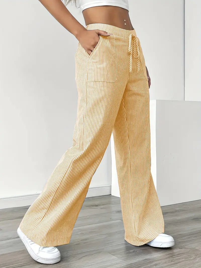Comfortable Loose Fit Striped Pants