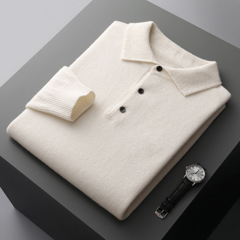 Men's Long Sleeve Polo Shirt Solid - VibreMode
