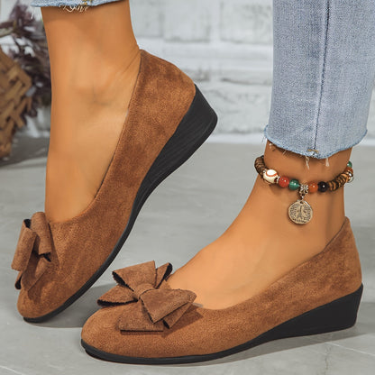Elegant Round Toe Womens Slip On Ballet Shoes