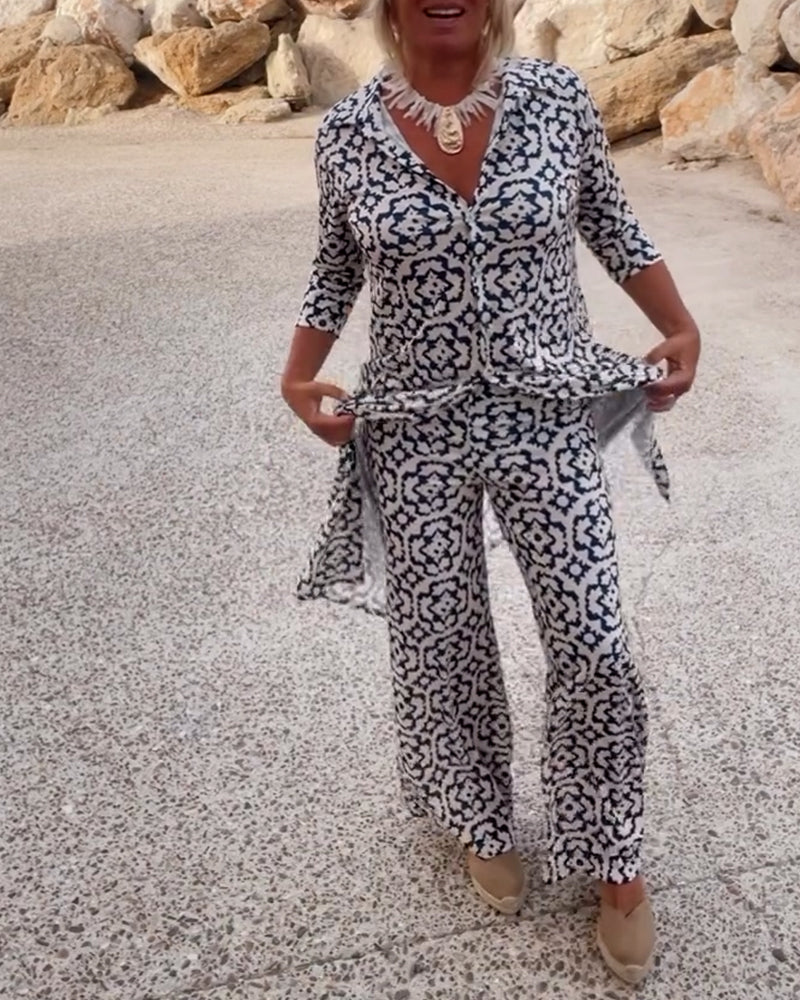 Women's Printed Two-Piece Set