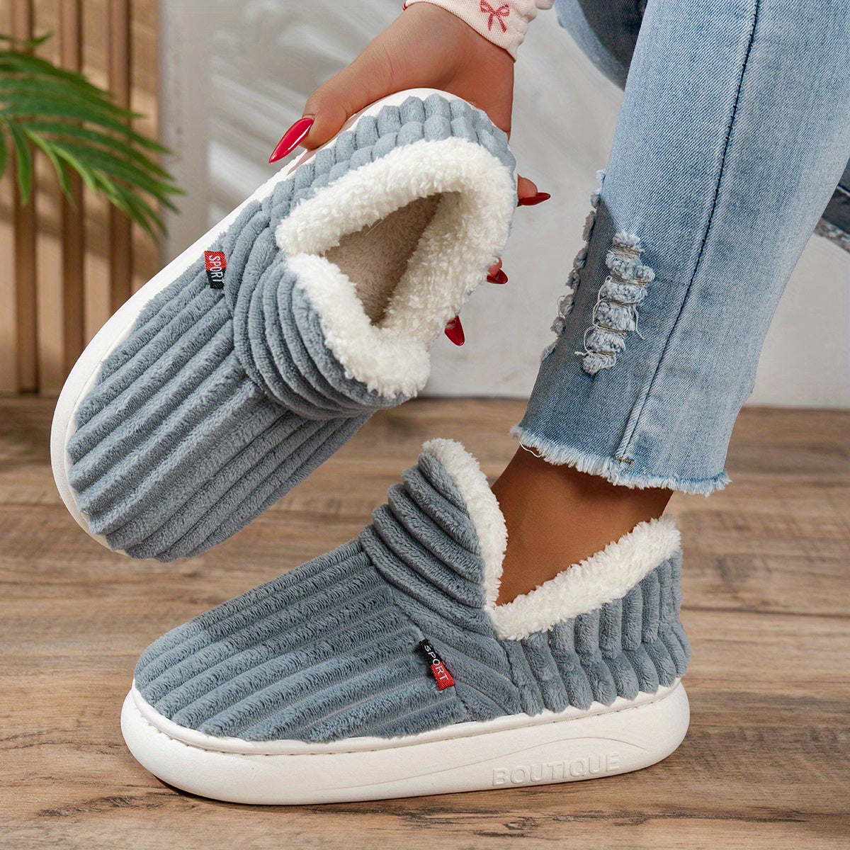 Women's Fleece Slippers Non-Slip Sole