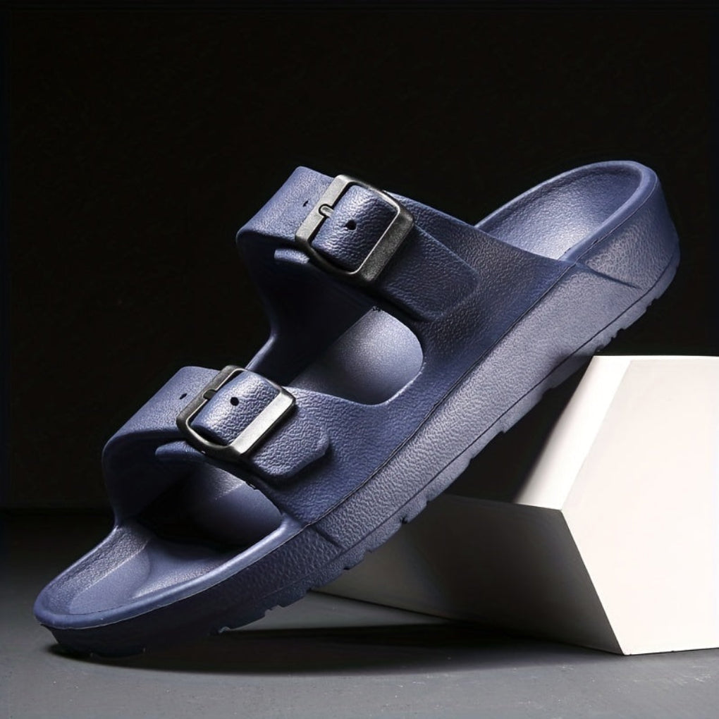 Men's Double Buckle Leather Sandal