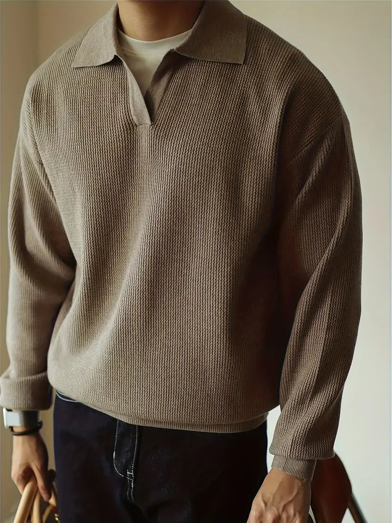 Classic Fit Long-Sleeve Polo Shirt - VibreMode