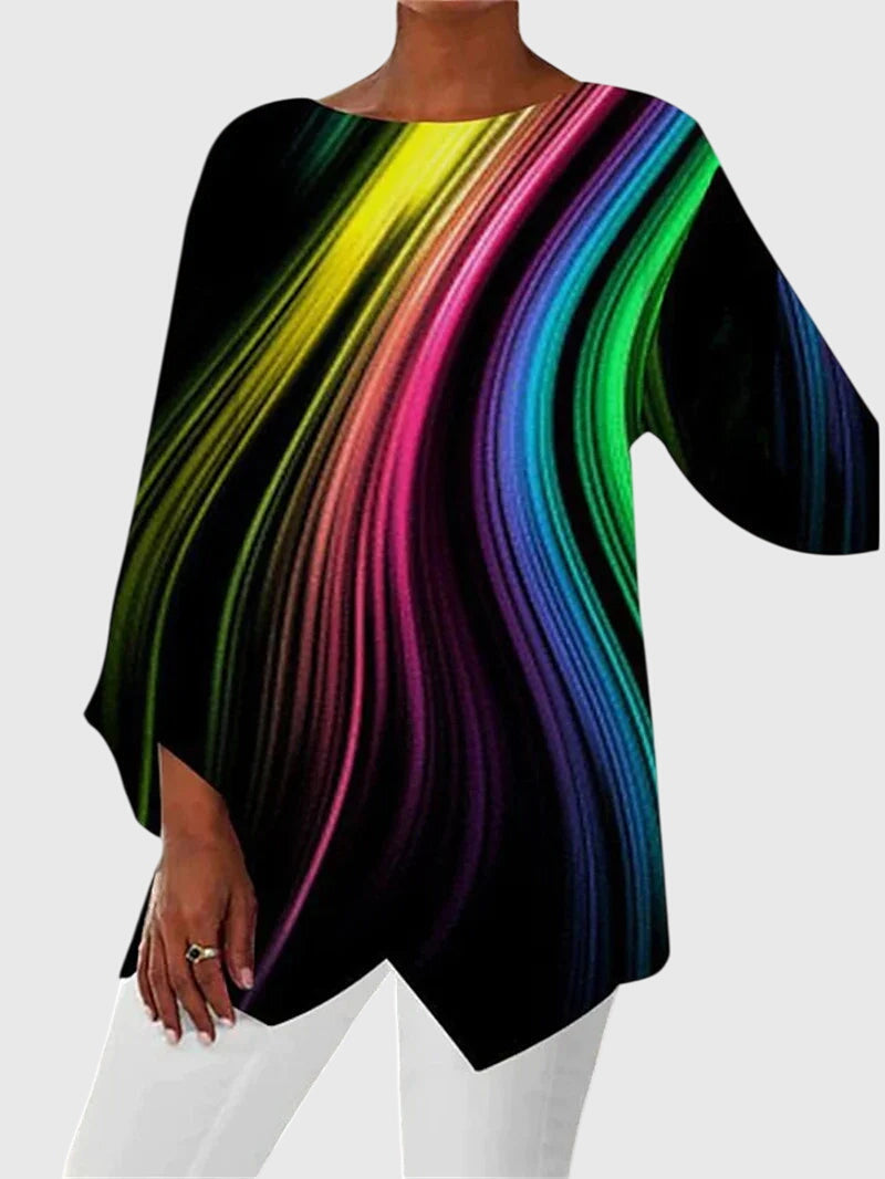 Cozy Women's Long Sleeve Butterfly Tunic Top