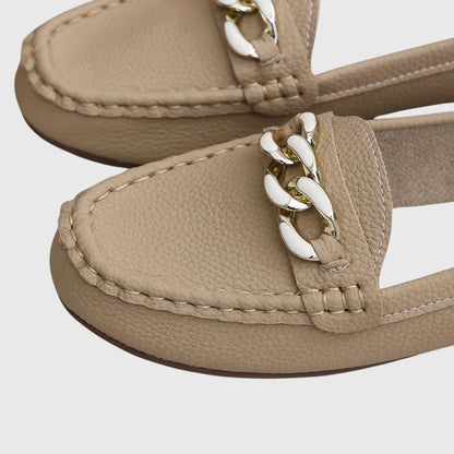 Comfortable Women's Slip On Loafers with Metallic Accent